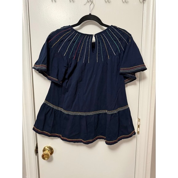 Maeve Anthropologie Chamonix Embroidered Swing Top Small - Picture 3 of 6